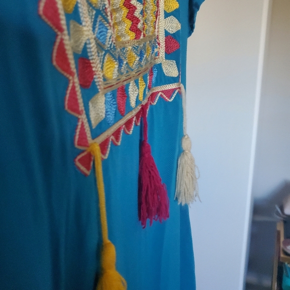 H.W. BRSY Boho Tasseled Cotton Dress - Picture 4 of 5